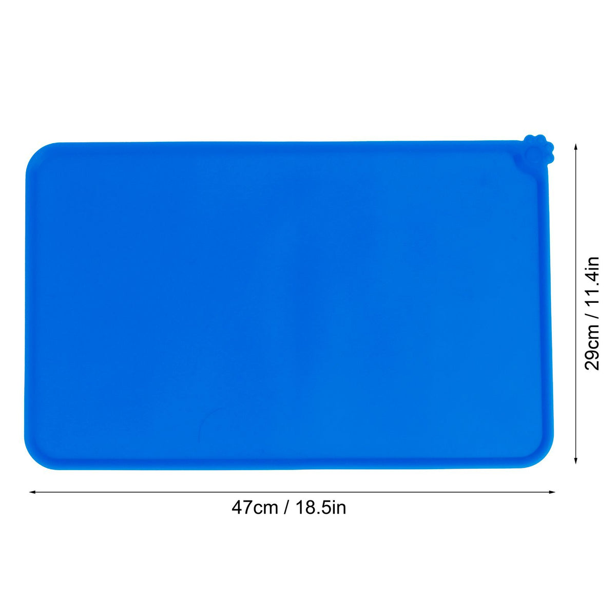 Pet Food Pad Silicone Waterproof Non Slip Bowl Drinking Feeding Mat Placemat for Dog Cat(Blue )