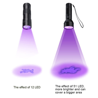 Pet Urine Detector Light Handheld UV Black Light Flashlight Portable Dog Cat Urine Carpet Detec