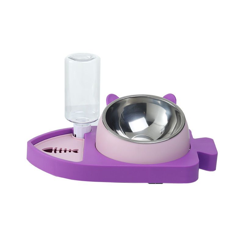 Pet Feeder Water Dispenser Fish Shape Auto Refill... Gray