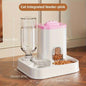Automatic Pet Feeder and Water Dispenser Combo, 7-Day Capacity for Cats and Small Dogs, Self-Refilling Water Bowl with Gravity Flow, No Battery Needed, Modern White Design with Sturdy Base (Pink)