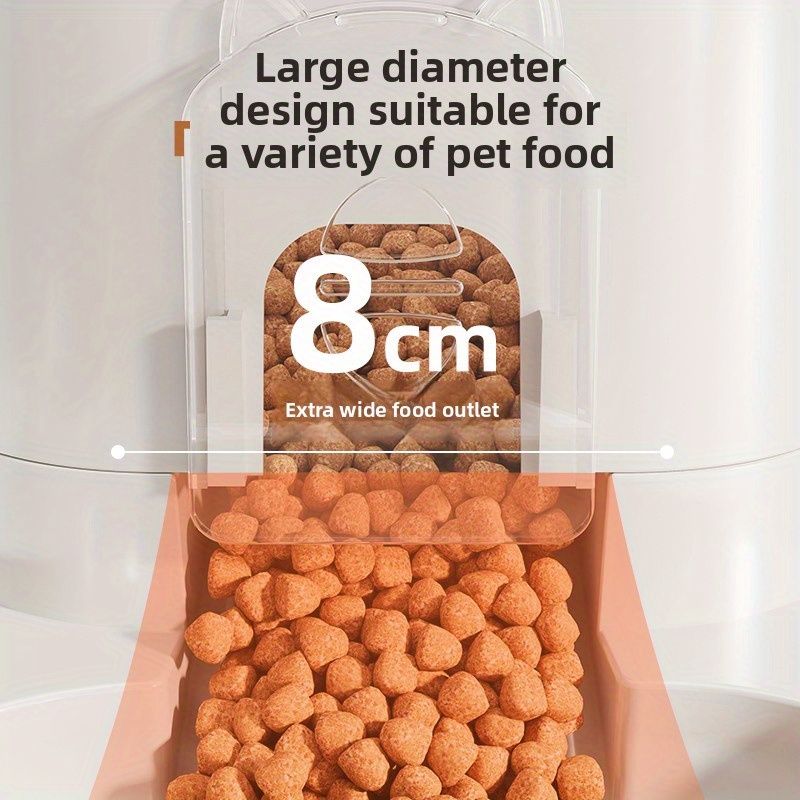 Automatic Pet Feeder and Water Dispenser Combo, 7-Day Capacity for Cats and Small Dogs, Self-Refilling Water Bowl with Gravity Flow, No Battery Needed, Modern White Design with Sturdy Base (Pink)