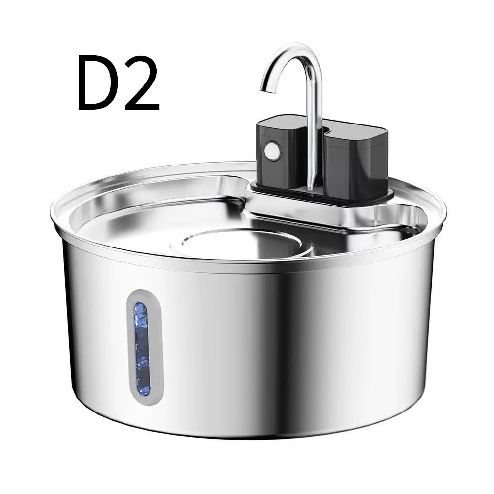 Wireless Pet Water Fountain for Cats and Small Dogs, 304 Stainless Steel, 3.2L Capacity, Rechargeable Battery, Three Flow Modes, Low Noise, Easy to Clean (D1)