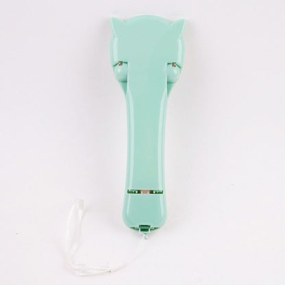 Cat Treat Paste Dispenser Spoon with Cat Paw Push Button – Portable Squeeze Feeder for Wet Food, Mess-Free Outdoor Use, Easy Clean Food-Grade PP, Cute Ear-Shaped Scoop Design (Pink)
