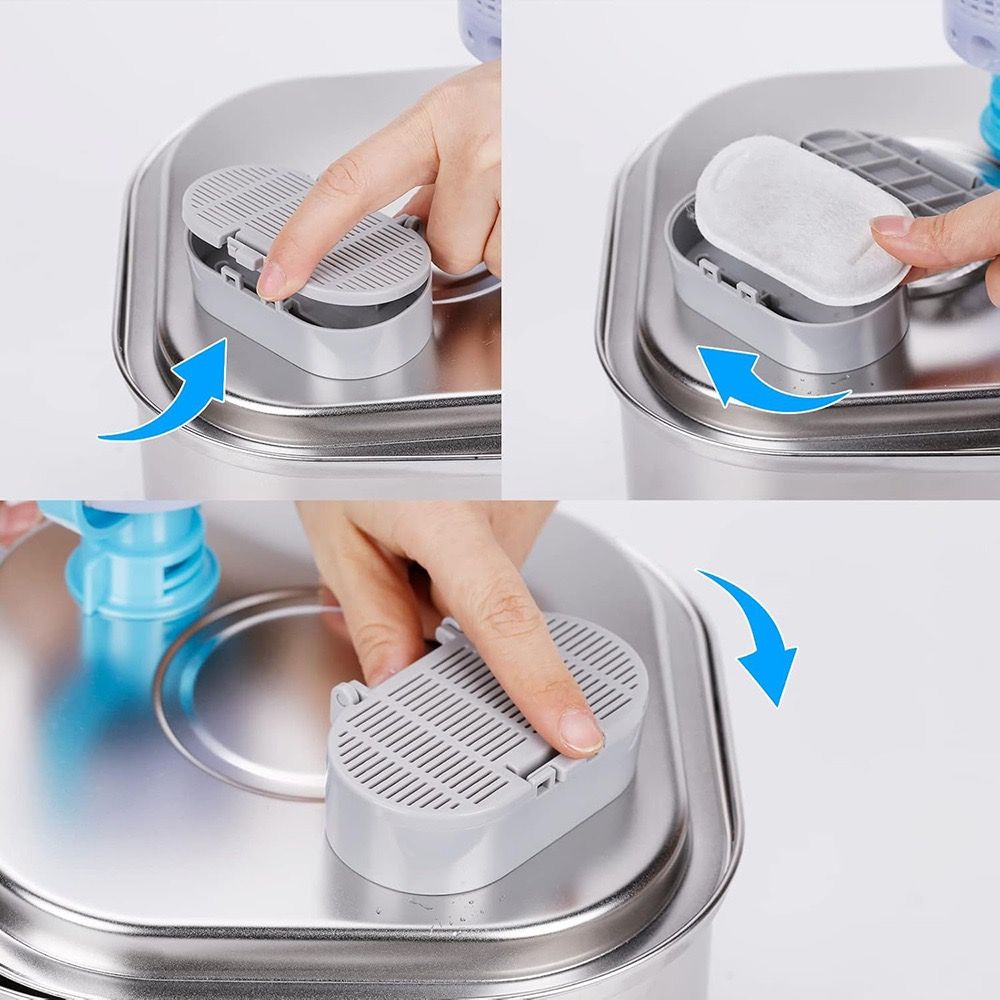 Replacement Pet Water Fountain Filter Kit with Runway Filter, Round Foam, and Square Activated Carbon Pad for Clean, Fresh Drinking Water for Cats and Dogs (A Filter×4)