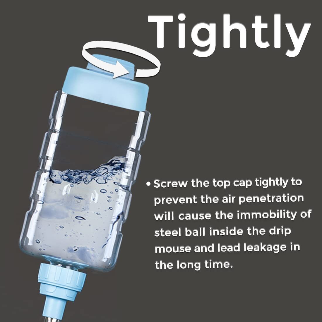 Dog Water Dispenser for Cage Leakproof Crate Auto Feeding Water Bottle for Dogs & Rabbits Nozzle Top Fill