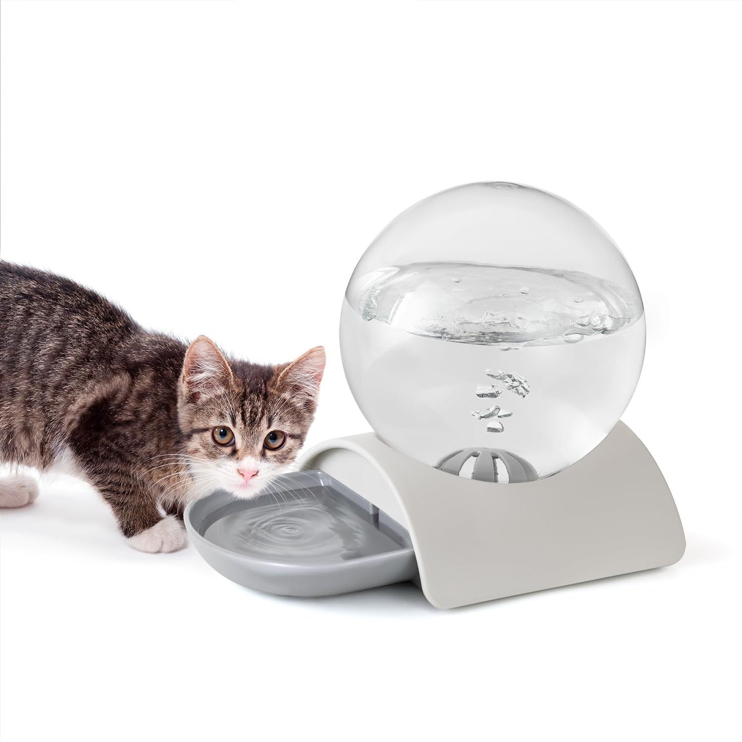 Pet Water Dispenser, 2.8L Automatic Gravity Cat Water Dispenser for Cats, Dogs & Rabbit, Detachable Cat Dog Water Grey