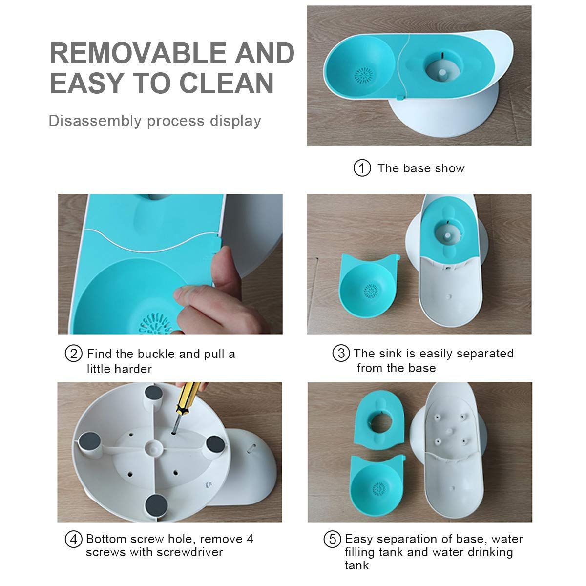 Cat Dog Water Dispenser Automatic Water Drinking Fountain for Small or Medium Size Dogs Cats Easy to Clean Snail Shape 2.8L Pink
