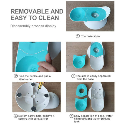 Cat Dog Water Dispenser Automatic Water Drinking Fountain for Small or Medium Size Dogs Cats Easy to Clean Snail Shape 2.8L Pink