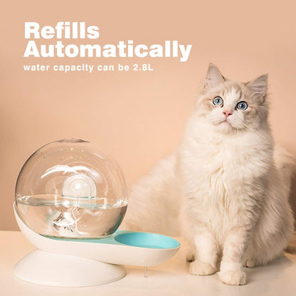 Cat Dog Water Dispenser Automatic Water Drinking Fountain for Small or Medium Size Dogs Cats Easy to Clean Snail Shape 2.8L Pink