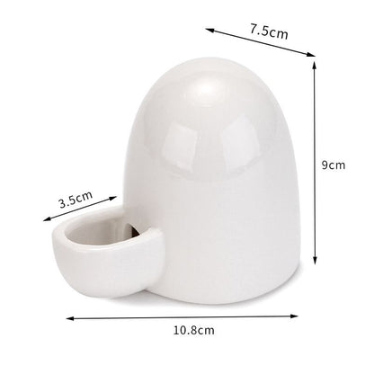 Drinking Water Feeder Ceramics Slient Bottle Waterer Automatic Small Pets for Hamster Hedgehog Small Guinea Pig, White
