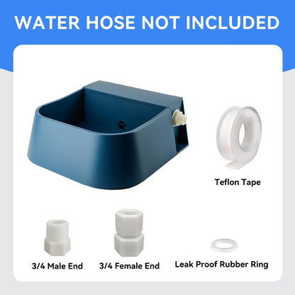 Dog Automatic Water Bowl, Outdoor Dog Water Bowl Auto-Fill Waterer Float Valve Bowl for Dog Goat Cat, Blue 2L
