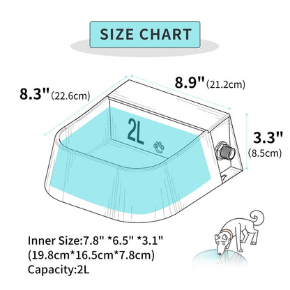 Dog Automatic Water Bowl, Outdoor Dog Water Bowl Auto-Fill Waterer Float Valve Bowl for Dog Goat Cat, Blue 2L