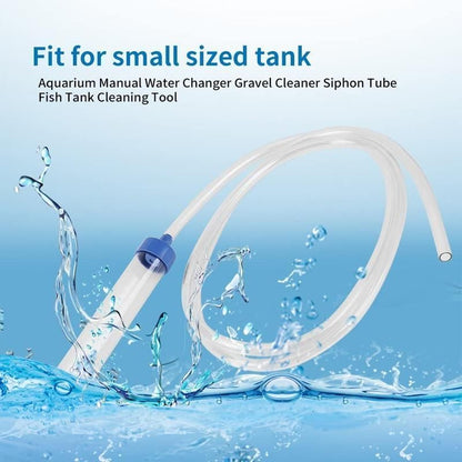 Aquarium Gravel Cleaner Siphon Hose Manual Water Changer for Small Fish Tanks
