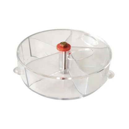 Parrot Foraging Toy Bird Chew Wheel Food Dispenser Divider Box Cage Accessory - Blue