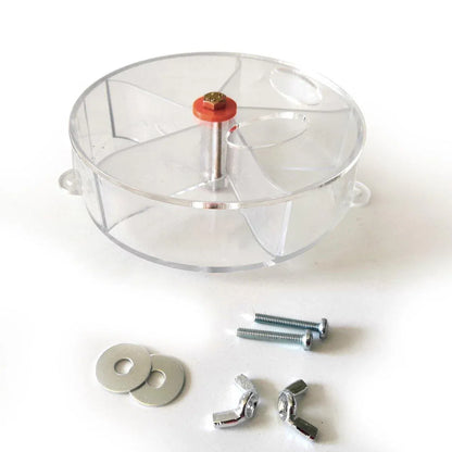 Parrot Foraging Toy Bird Chew Wheel Food Dispenser Divider Box Cage Accessory - Transparent