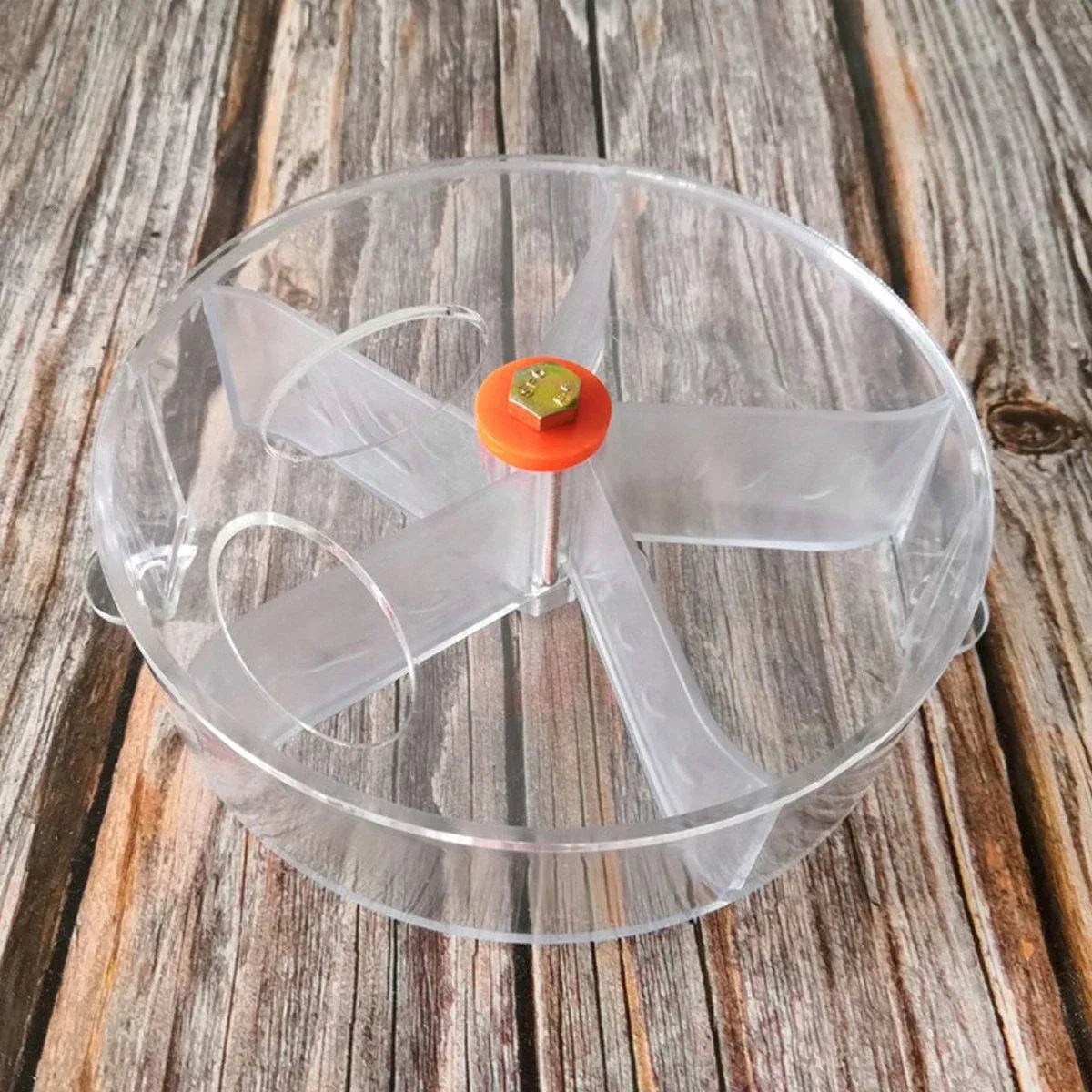 Parrot Foraging Toy Bird Chew Wheel Food Dispenser Divider Box Cage Accessory - Transparent