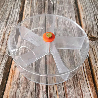 Parrot Foraging Toy Bird Chew Wheel Food Dispenser Divider Box Cage Accessory - Transparent