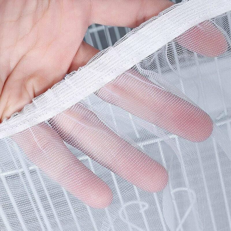 S Size Shell Skirt Mesh Cover Pet Bird Cage Guard Nylon Net Seed Catcher - White