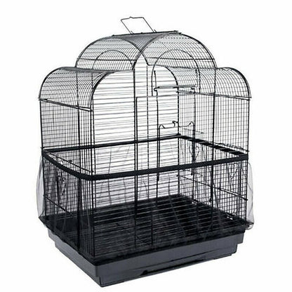 S Size Shell Skirt Mesh Cover Pet Bird Cage Guard Nylon Net Seed Catcher - White