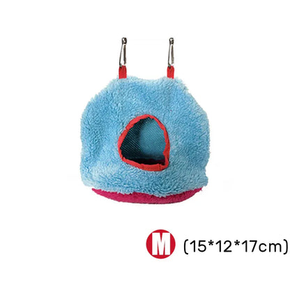 Plush Hanging Bird Nest Bed Cage Hammock for Parrots and Small Birds - M