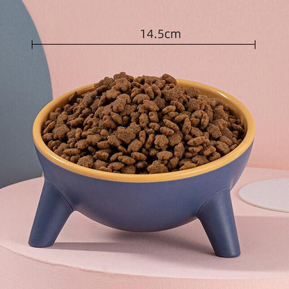 Raised Cat Bowl Pet Feeder Pet Bowl Elevated Dog Bowls 15° Tilted Pet Water Bowl - Cherry Blossom Pink