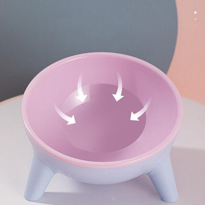 Raised Cat Bowl Pet Feeder Pet Bowl Elevated Dog Bowls 15° Tilted Pet Water Bowl - Cherry Blossom Pink
