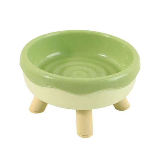 Cat Food Water Bowl Non Slip Raised Pet Feeding Dish Elevated Feeder Cats - Green