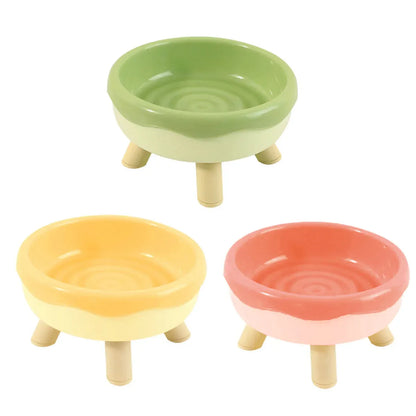 Cat Food Water Bowl Non Slip Raised Pet Feeding Dish Elevated Feeder Cats - Pink