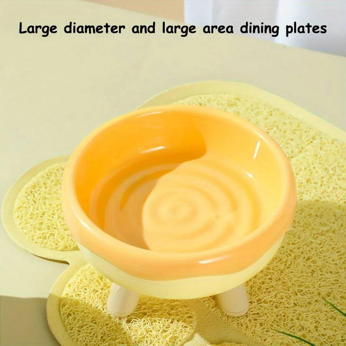 Cat Food Water Bowl Non Slip Raised Pet Feeding Dish Elevated Feeder Cats - Pink