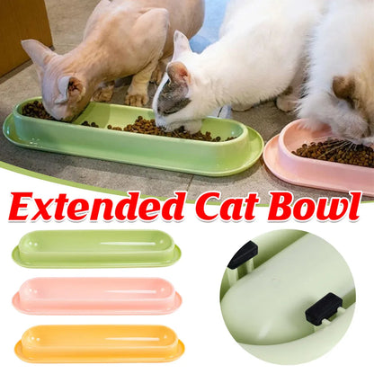 Extended Cat Bowl Pet Bowl Feeding Basin Drinking Water Cat Bowl for Cats - Pink
