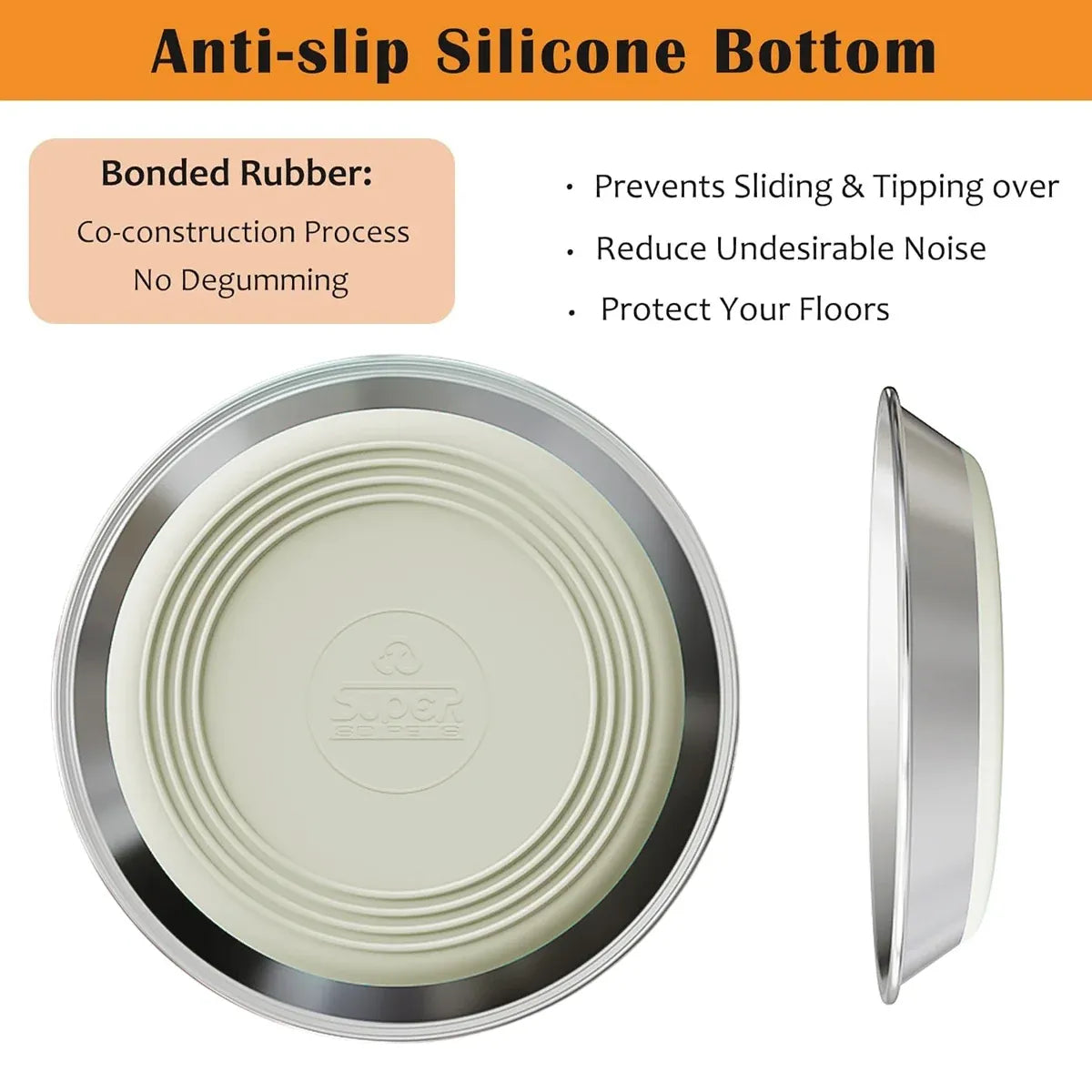 AntiSlip Cat Bowl Pet Food Basin Cat and Dog Feeding Bowl Universal Pet Dish - S