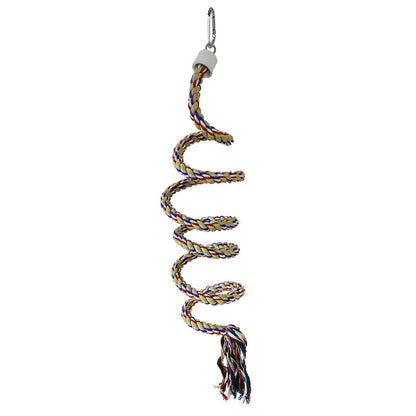 Bird Climbing Rope Toy Cotton Spiral Ladder Parrot Cage Hanging Swing Pet Toy - Blue