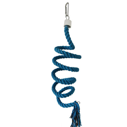 Bird Climbing Rope Toy Cotton Spiral Ladder Parrot Cage Hanging Swing Pet Toy - Colourful