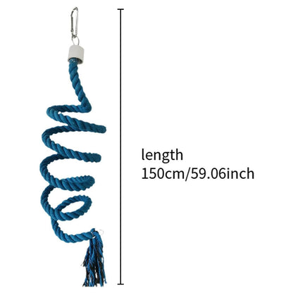Bird Climbing Rope Toy Cotton Spiral Ladder Parrot Cage Hanging Swing Pet Toy - Gradient colour