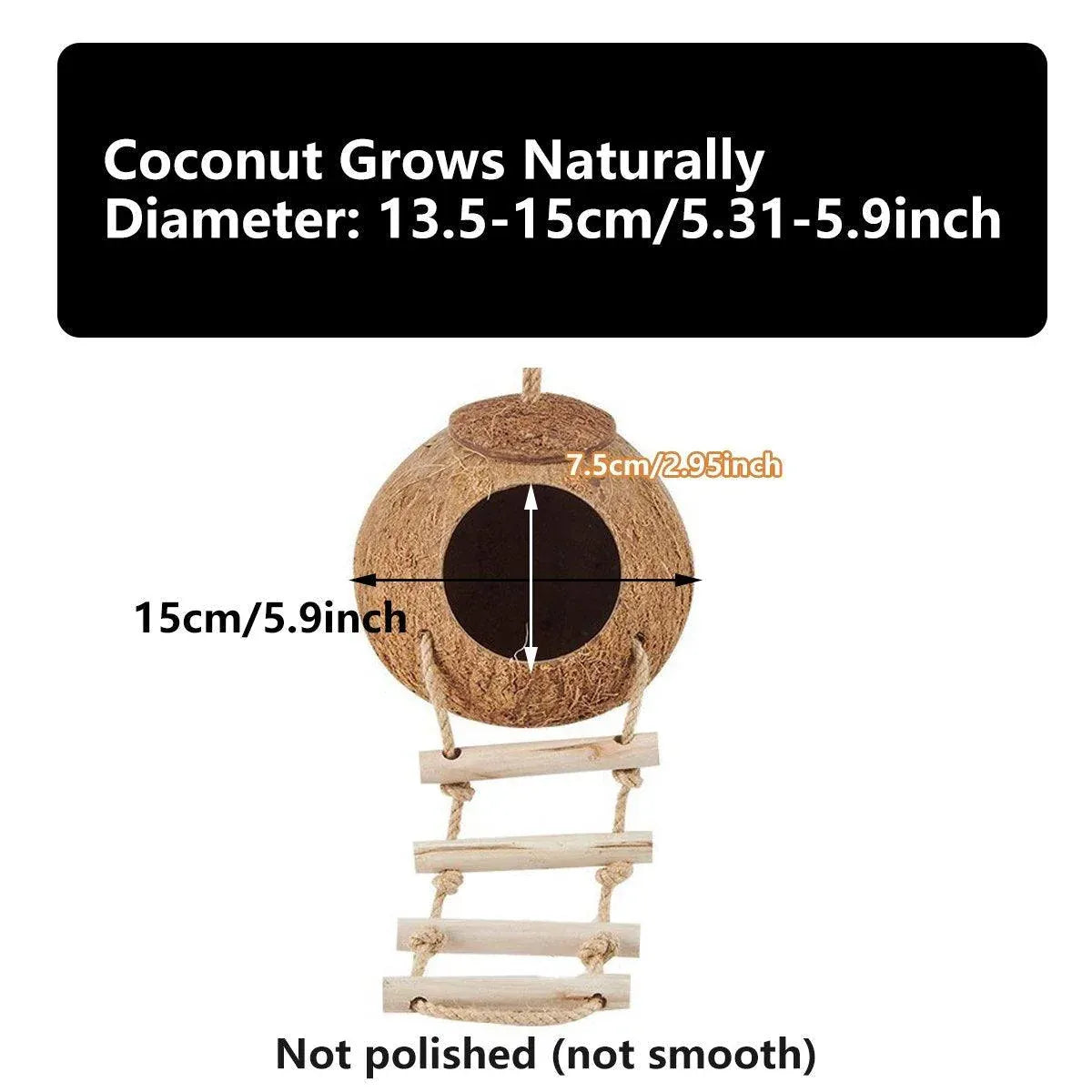 Lanyard Birdhouse Parrot Coconut Nest Bed Hanging Bird Cage for Small Birds - Stairs type