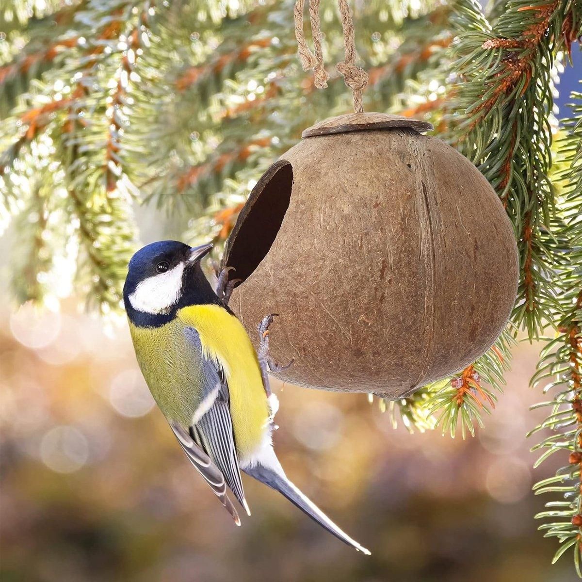 Lanyard Birdhouse Parrot Coconut Nest Bed Hanging Bird Cage for Small Birds - Stairs type