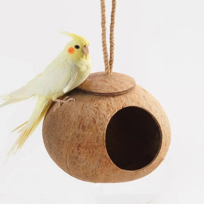 Lanyard Birdhouse Parrot Coconut Nest Bed Hanging Bird Cage for Small Birds - Stairs type