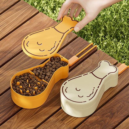 Portable Pet Water Bottle Outdoor Feeder Dual Purpose Drinking Travel Use - White