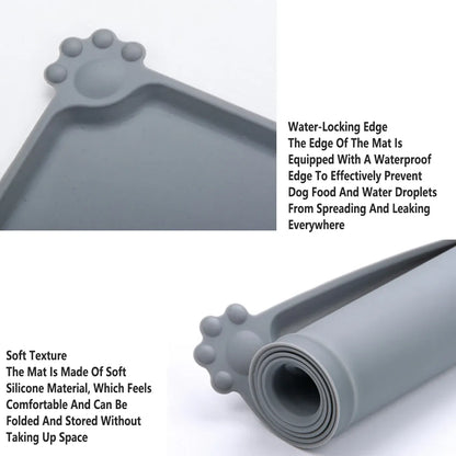 Silicone Pet Mat Spill-Proof Easy to Clean Mat for Pets Dog Food Placemat - 55x38cm