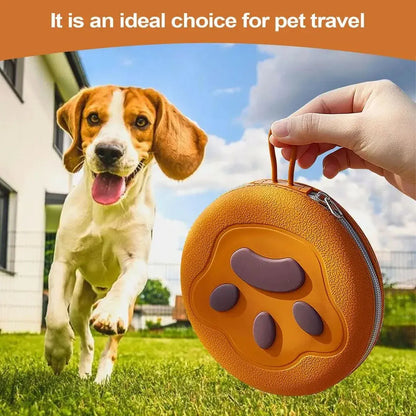 Pet Travel Feeding Bowl Set Portable Foldable Dog Cat Food Water Dish Outdoor - Beige