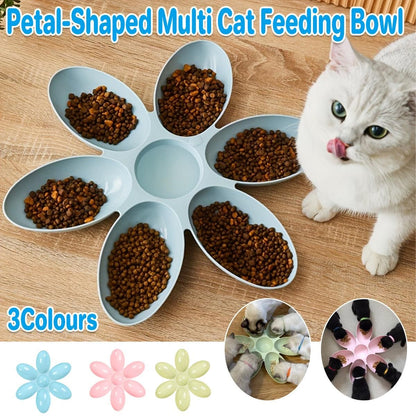 Multi Cat Feeding Bowl Petal Design Kitten Milk Bowl Puppy Dog Food Water Dish - Pink