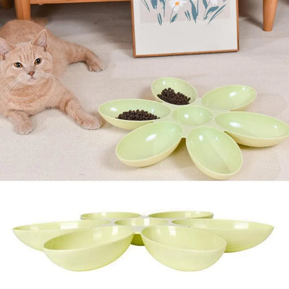 Multi Cat Feeding Bowl Petal Design Kitten Milk Bowl Puppy Dog Food Water Dish - Pink