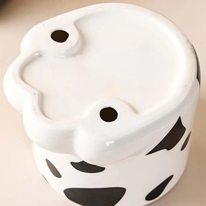 Ceramic Cat Food Bowl Cute Drinking Bowl for Pets Non Slip Food Water Dish Bowl - Grey