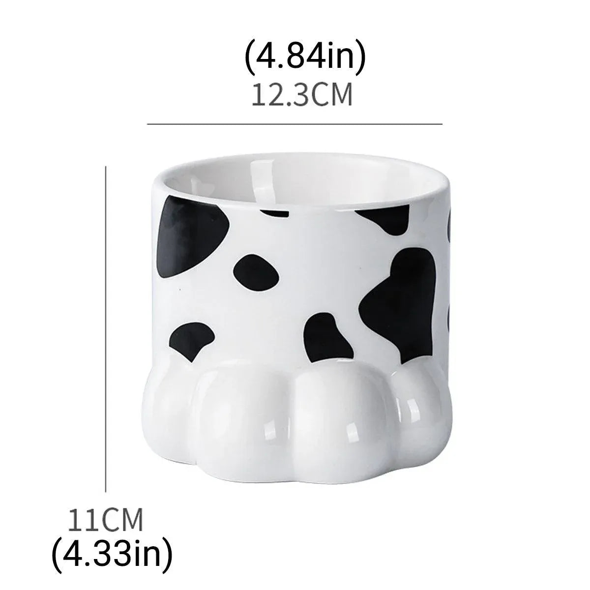 Ceramic Cat Food Bowl Cute Drinking Bowl for Pets Non Slip Food Water Dish Bowl - Grey