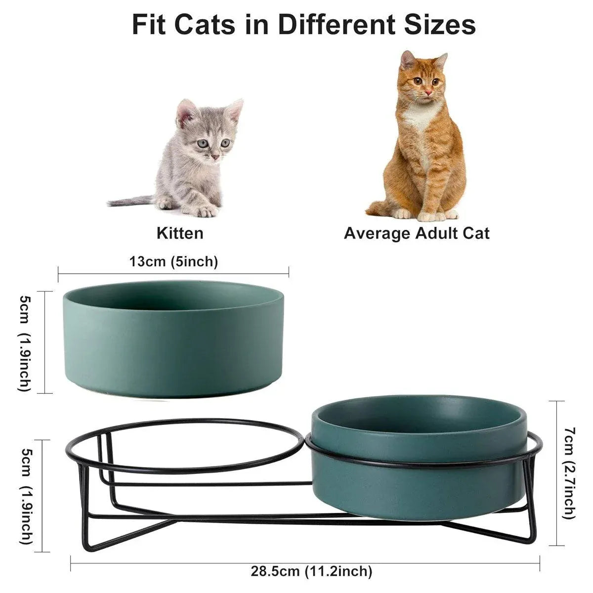 Ceramic Pet Bowl Cat Food Bowl Dog Bowl Drinking Bowl Pet Water Food Dish - Grey