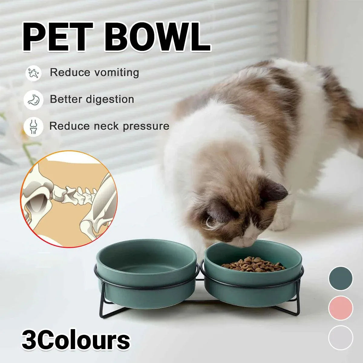 Ceramic Pet Bowl Cat Food Bowl Dog Bowl Drinking Bowl Pet Water Food Dish - Pink