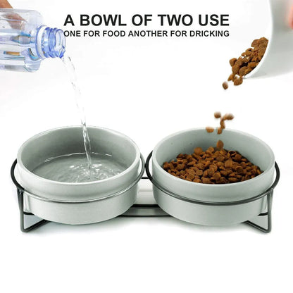 Ceramic Pet Bowl Cat Food Bowl Dog Bowl Drinking Bowl Pet Water Food Dish - Pink