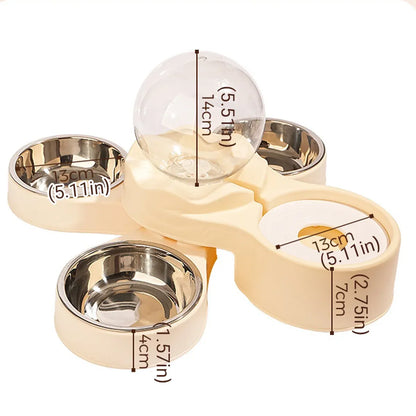 Cat and Small Dog Feeding and Water Station with 1500ml Water Dispenser