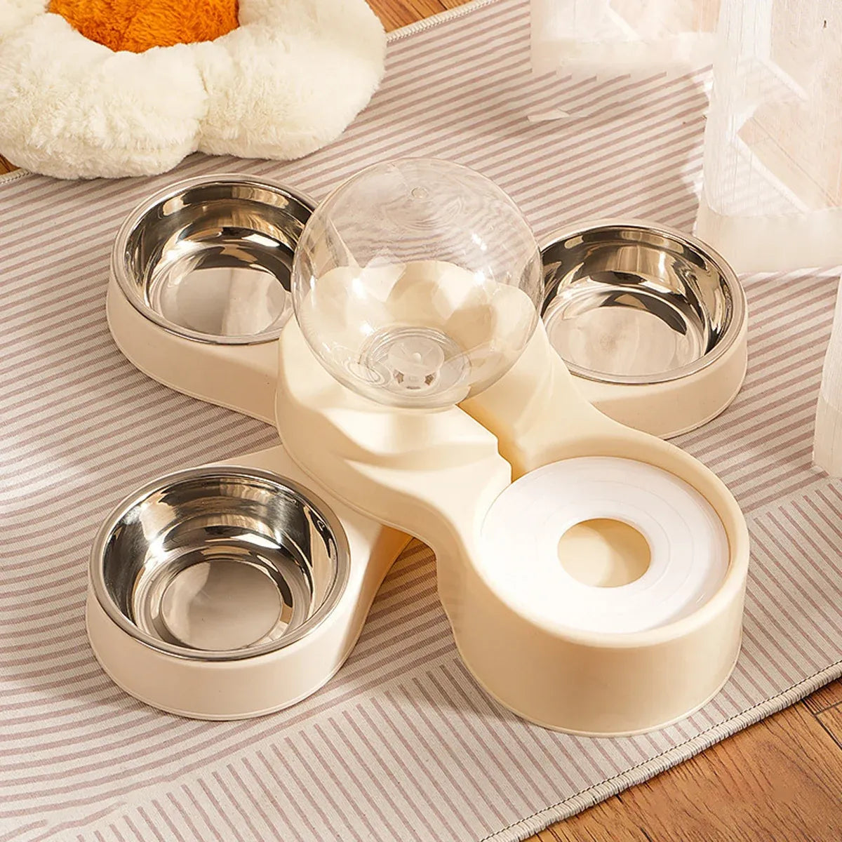 Cat and Small Dog Feeding and Water Station with 1500ml Water Dispenser