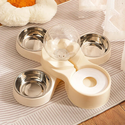 Cat and Small Dog Feeding and Water Station with 1500ml Water Dispenser